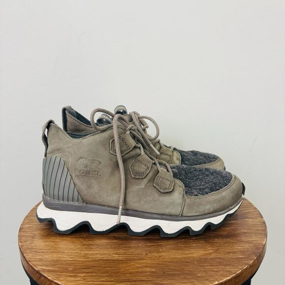 Sorel Kintetic Impact Caribou Brown Leather Waterproof Boot Women’s Size 7.5 - Picture 5 of 10